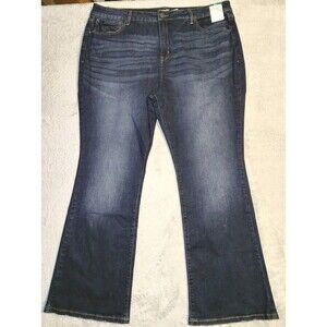 Terra & Sky Women's Plus Size High Rise Bootcut Stretch Jeans Dark Wash Size 22W